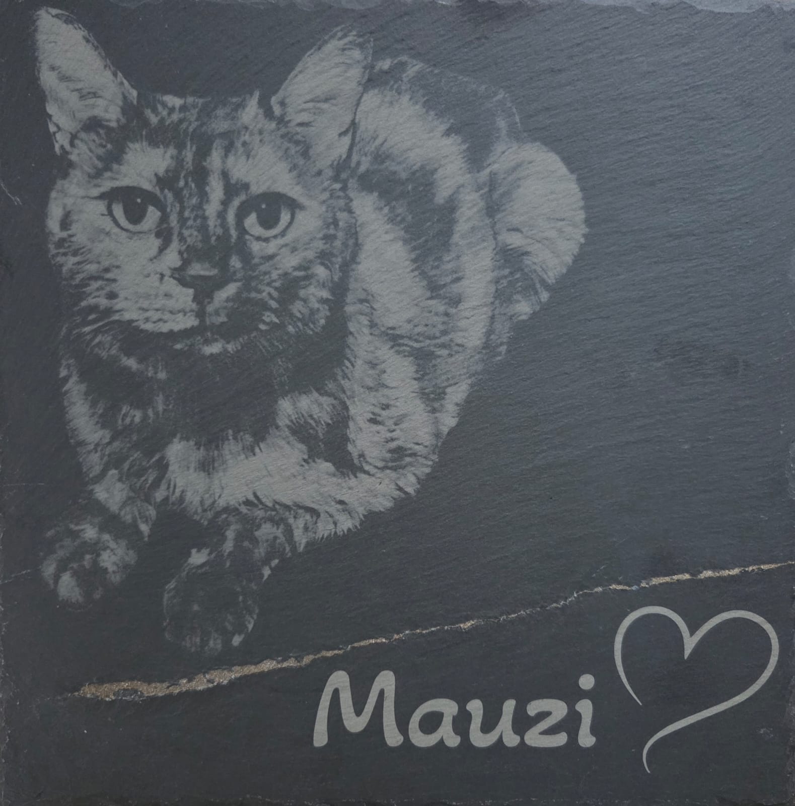 Personalisierte Schieferplatte (25 x 25 cm) – Dein Wunschmotiv nach Maß