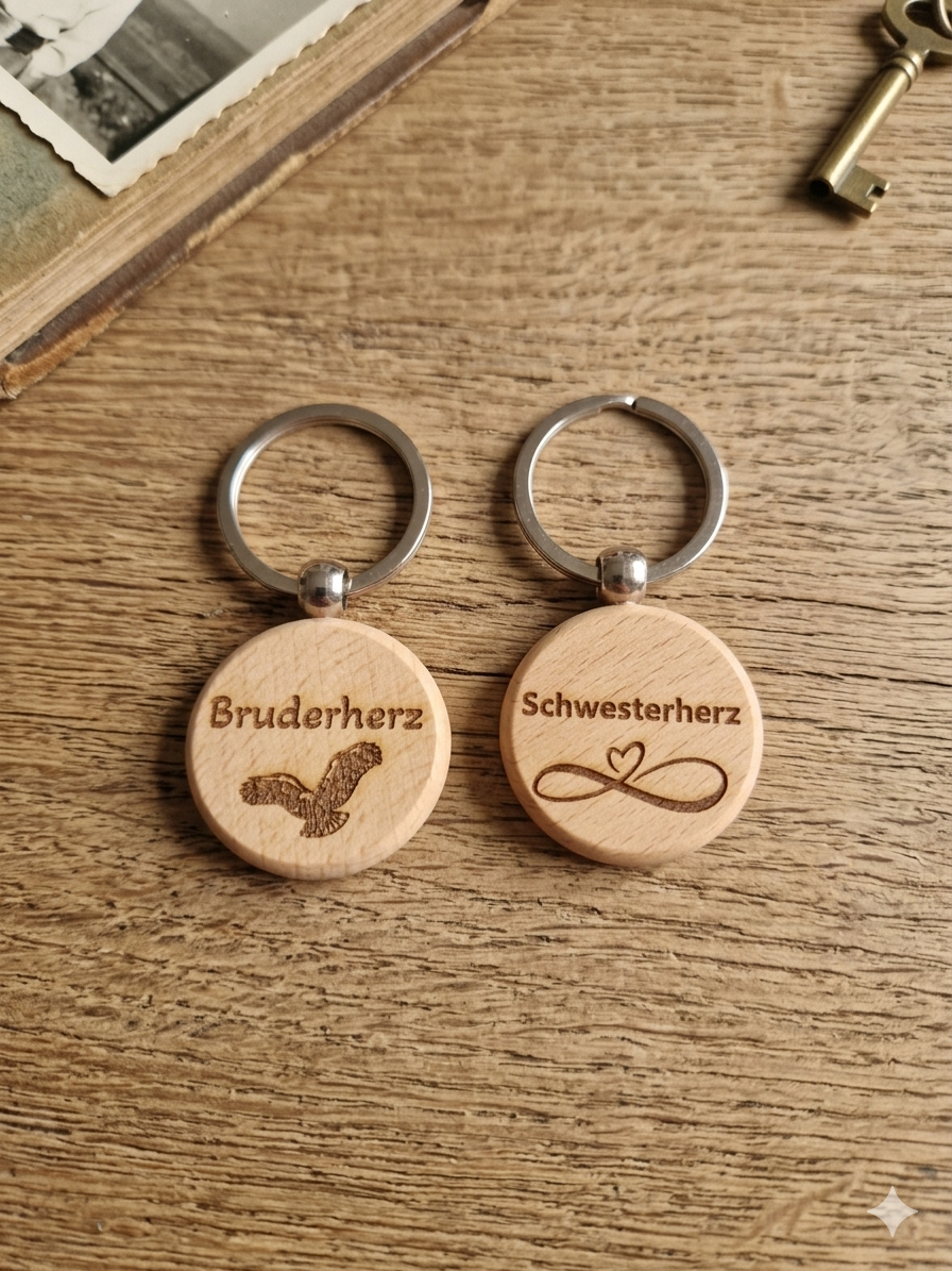 Personalisierter Holz-Schlüsselanhänger