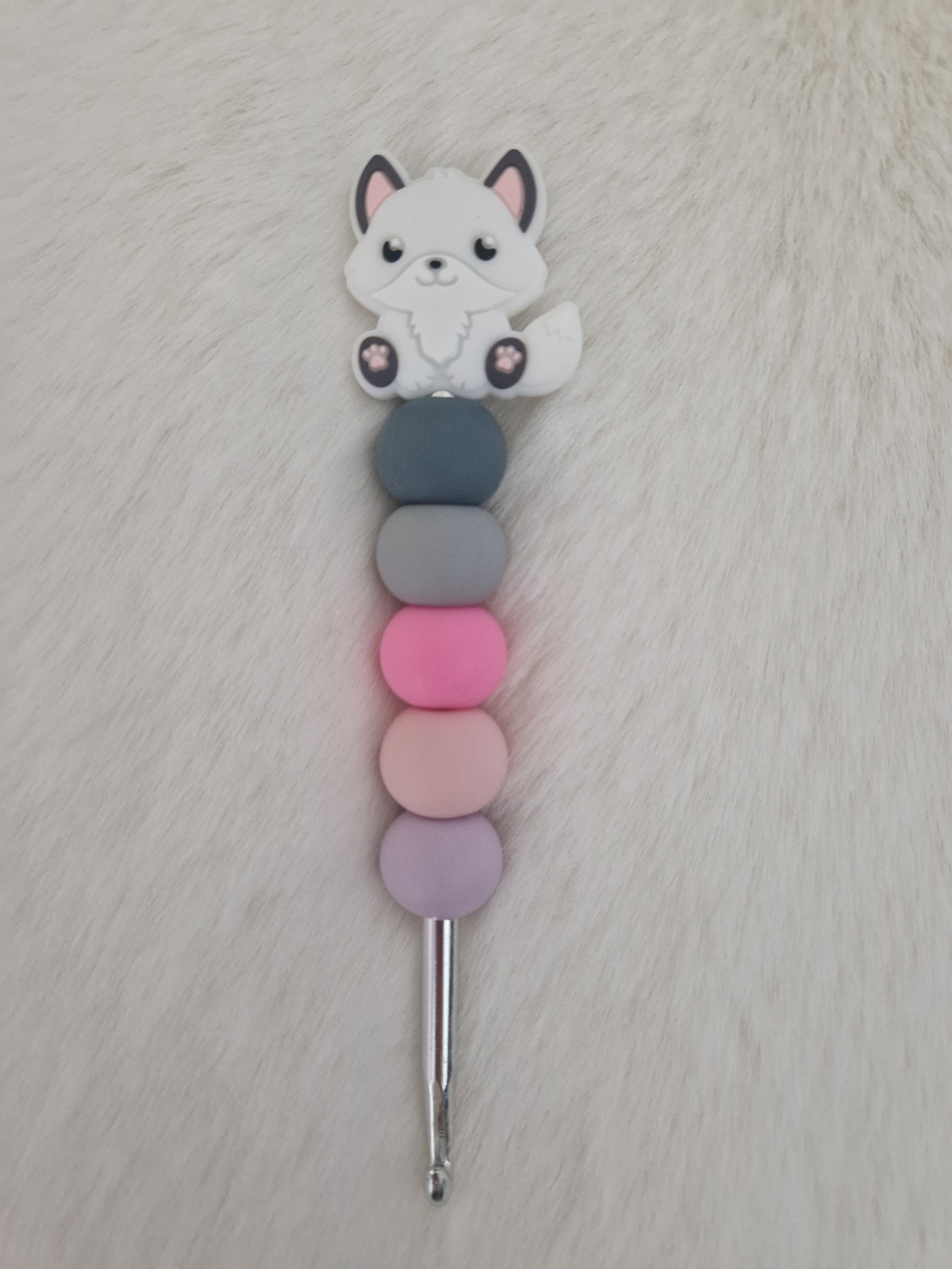 🧶 Design-Häkelnadel „Schlauer Fuchs“ – Ergonomisch & Herzlich (5,0 mm)